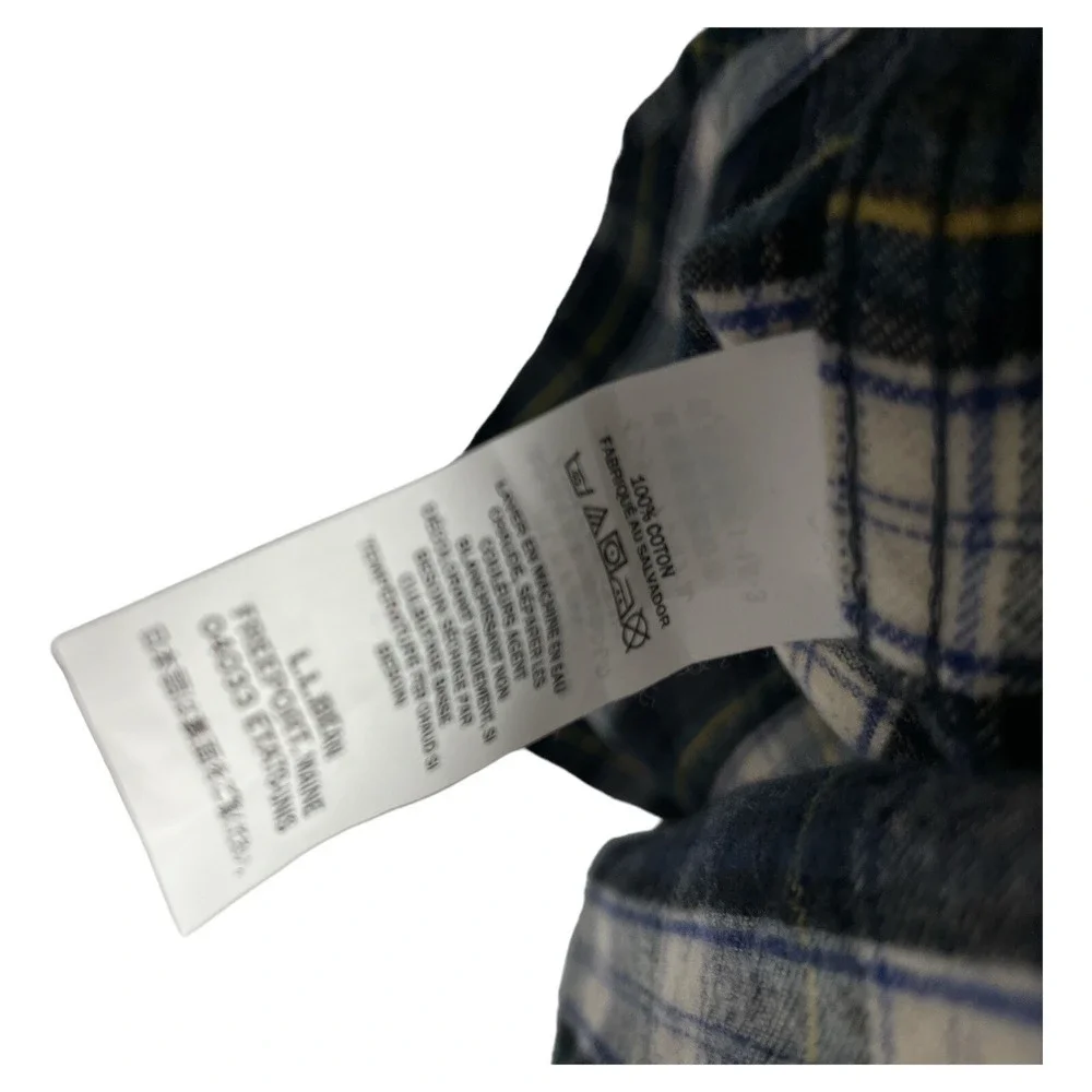 L.L.Bean Mens XL Plaid Button Down Long Sleeve‎ Shirt